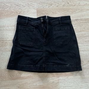 Madewell stretch black denim skirt